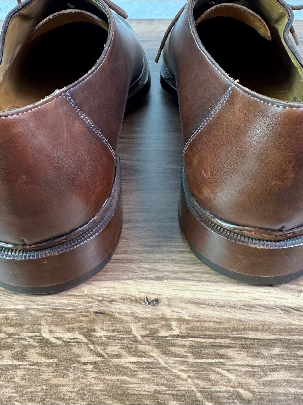 Rare Vintage Handmade Brown Leather Men’s Dress Oxfords Nordstrom 12 D - Picture 7 of 9